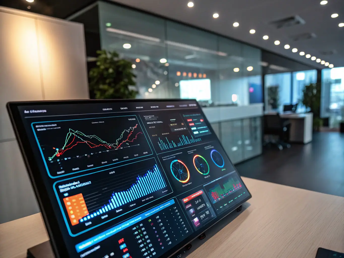 A professional graphic depicting AI-driven insights being applied to a Google Business Profile dashboard, showcasing data analysis and optimization suggestions.